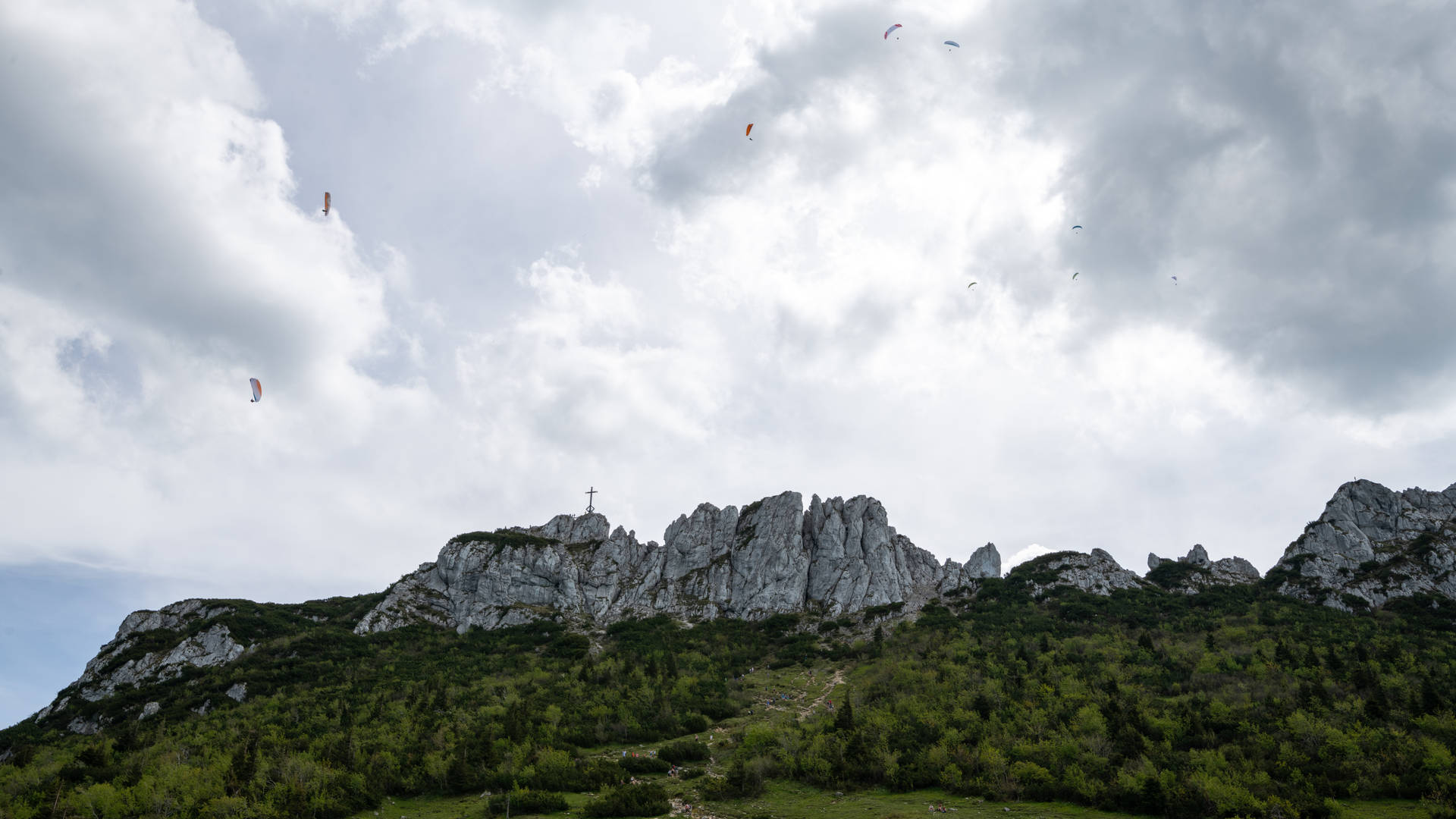 Paragliding In Germany Background