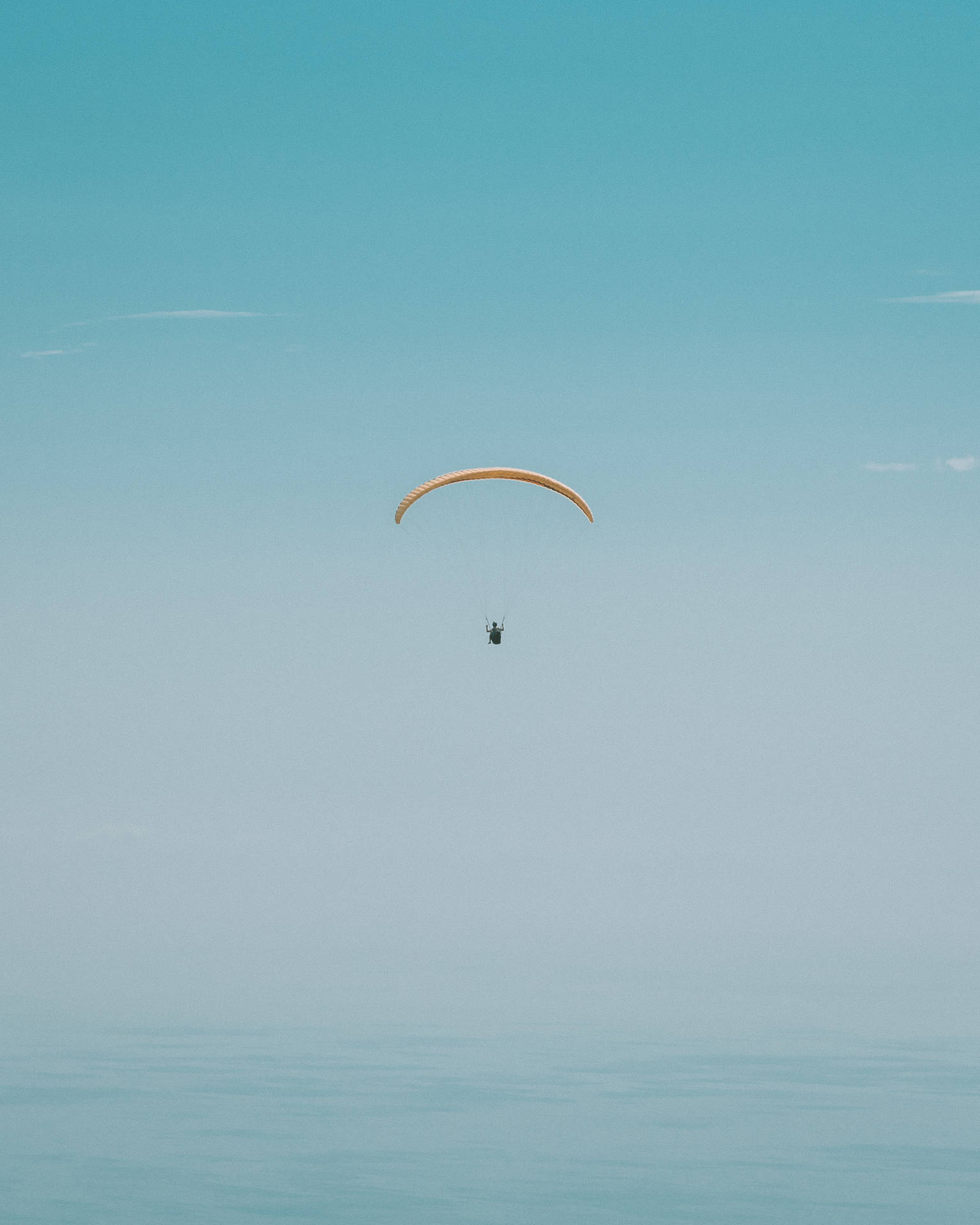 Paragliding Light Blue Sky Background