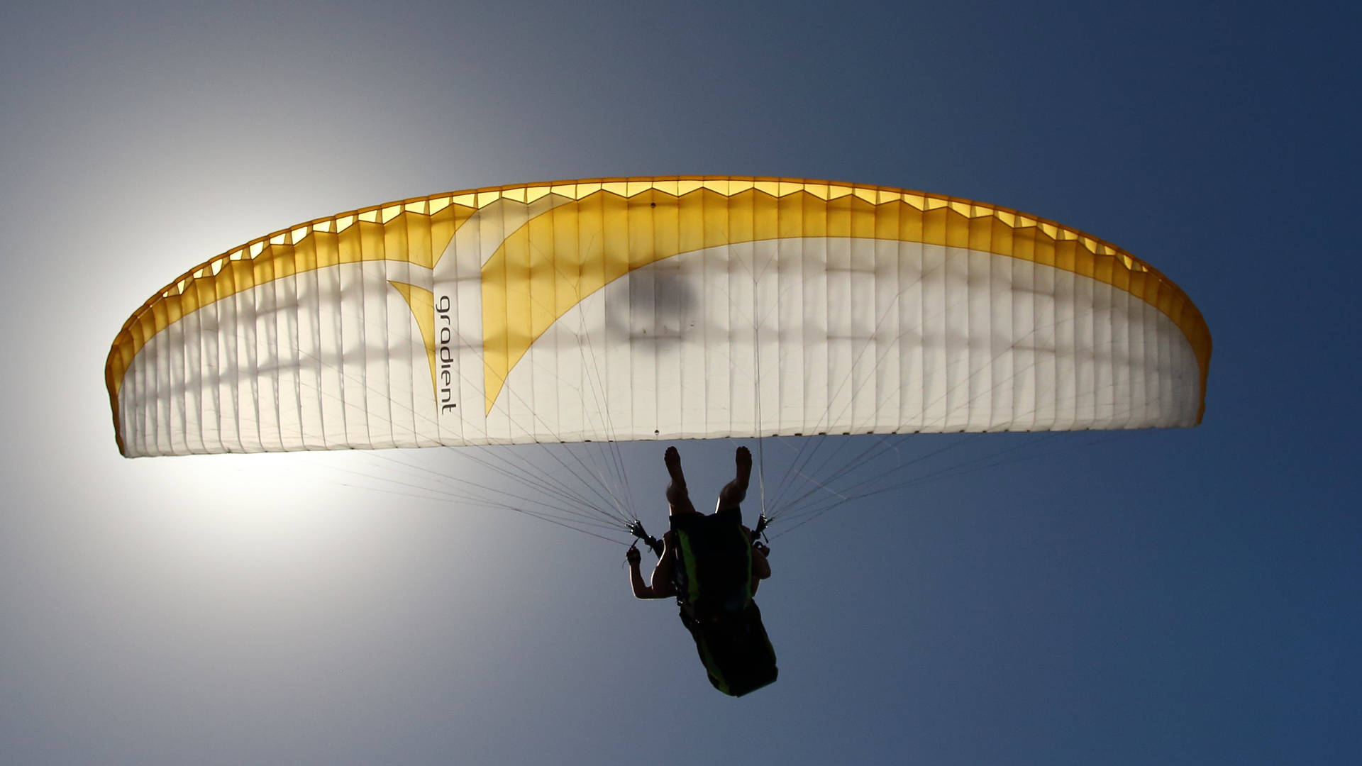 Paragliding On Bright Sunny Day