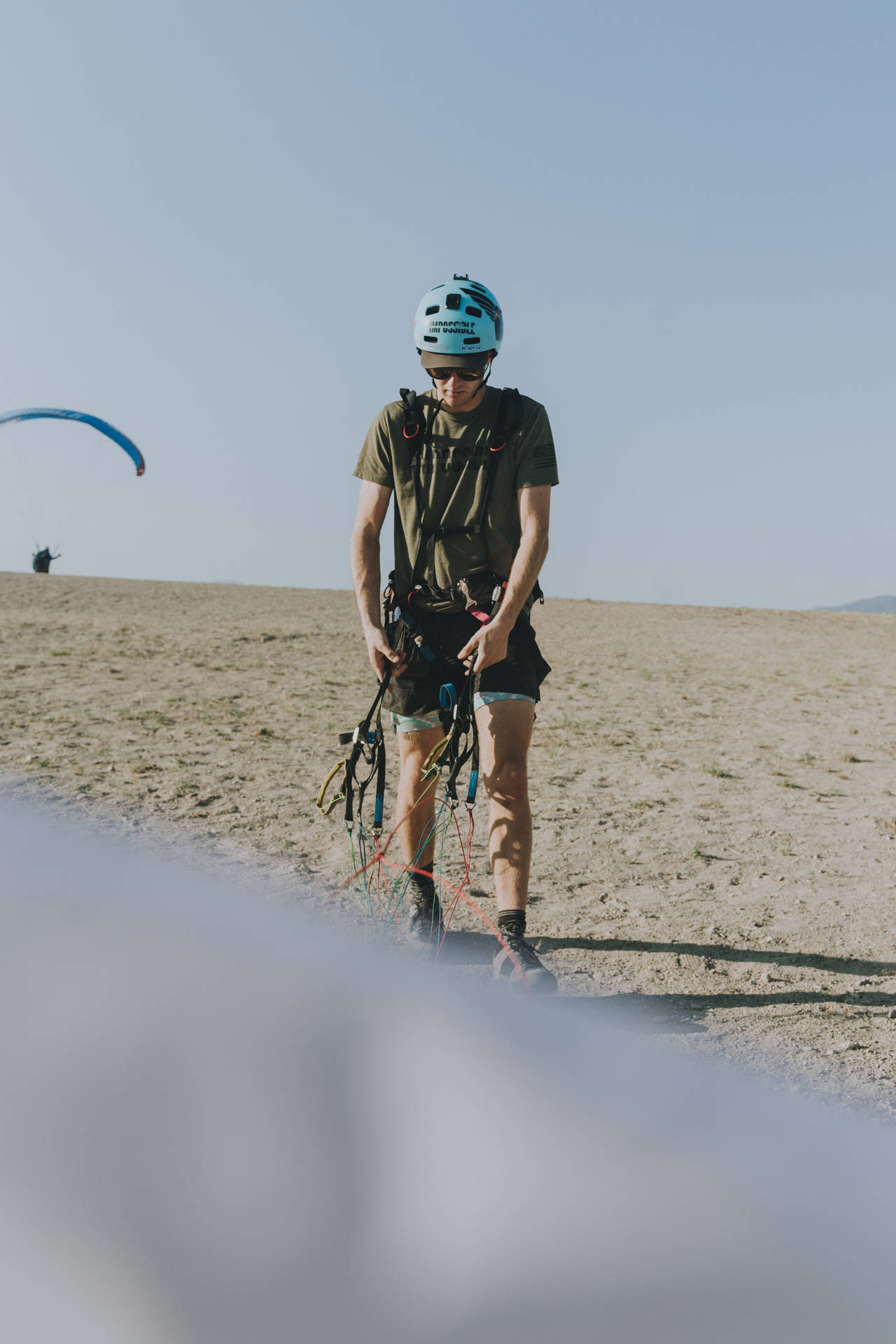 Paragliding Pilot Equipment Background