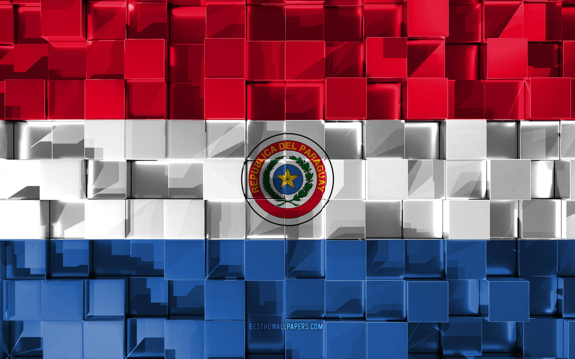 Paraguay Flag Cube Art Background