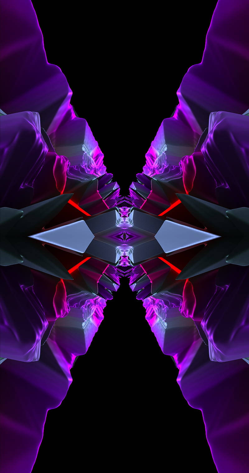 Parallel Violet Crystals Mobile 3d Background
