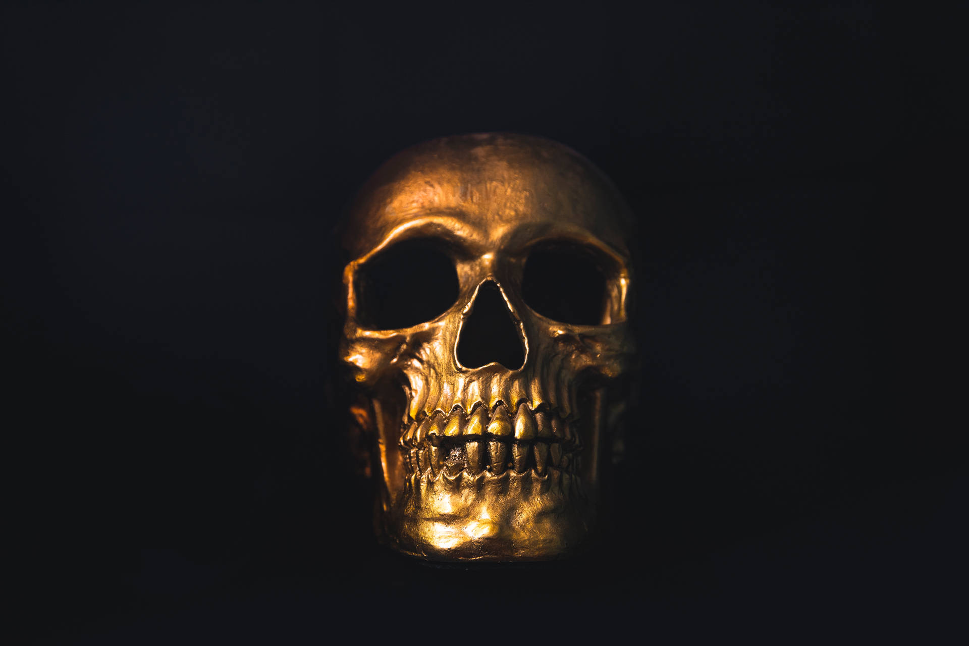Paranormal Spooky Gold Skull Decor Background