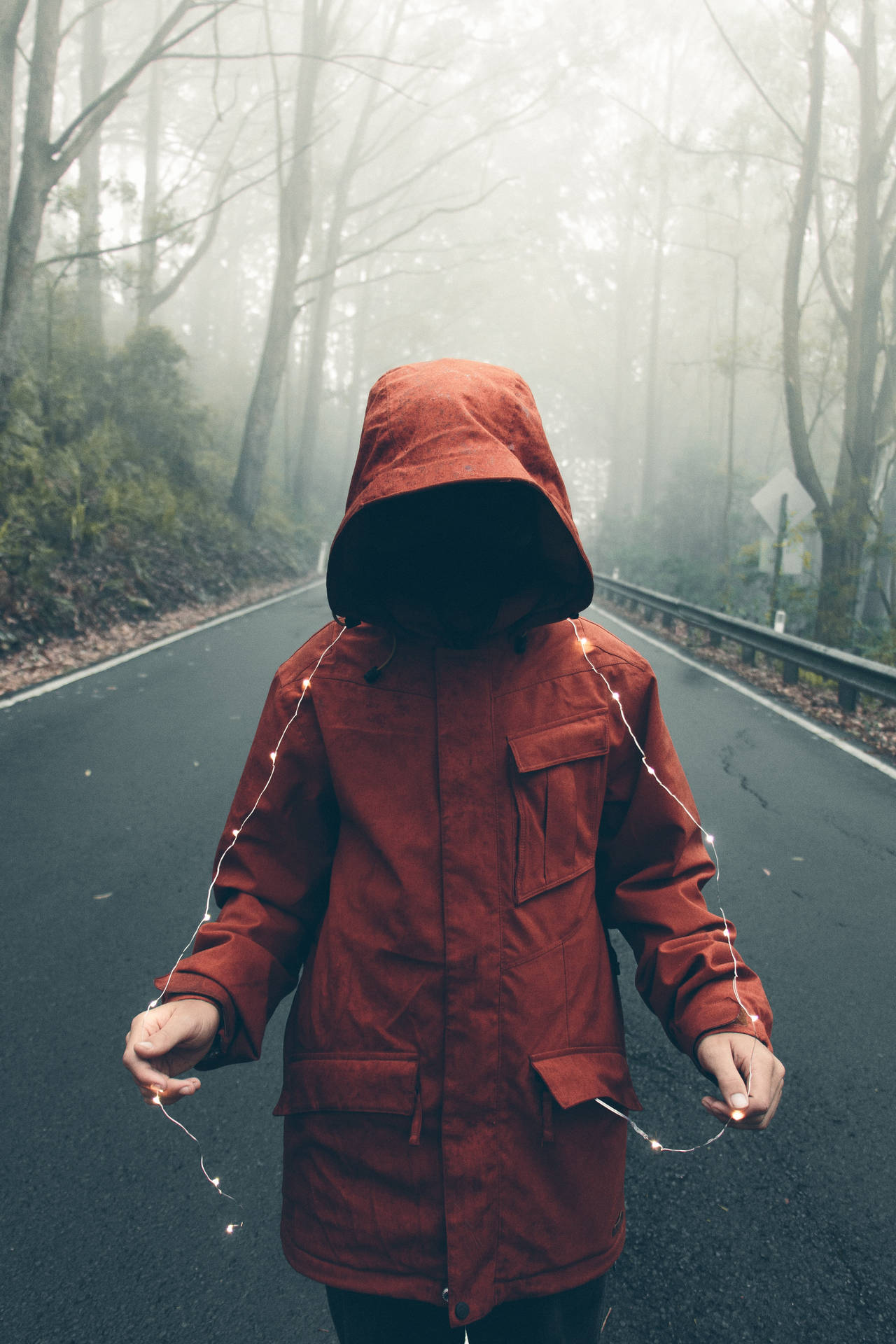 Paranormal Spooky Red Jacket Kid Background