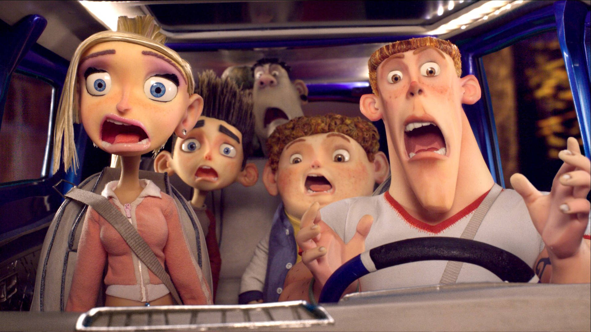 Paranorman Characters In A Vehicle Background