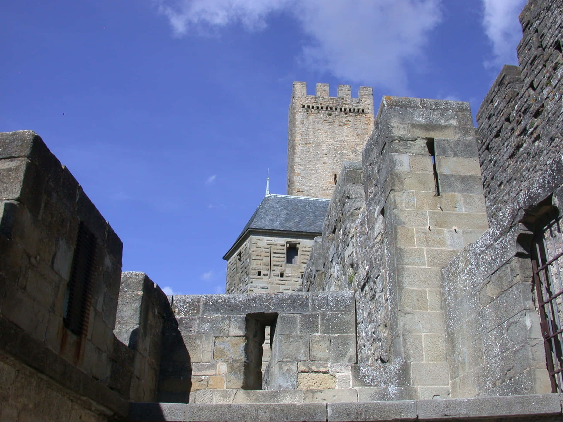 Parapet In Carcassonne Close Up Shot Background