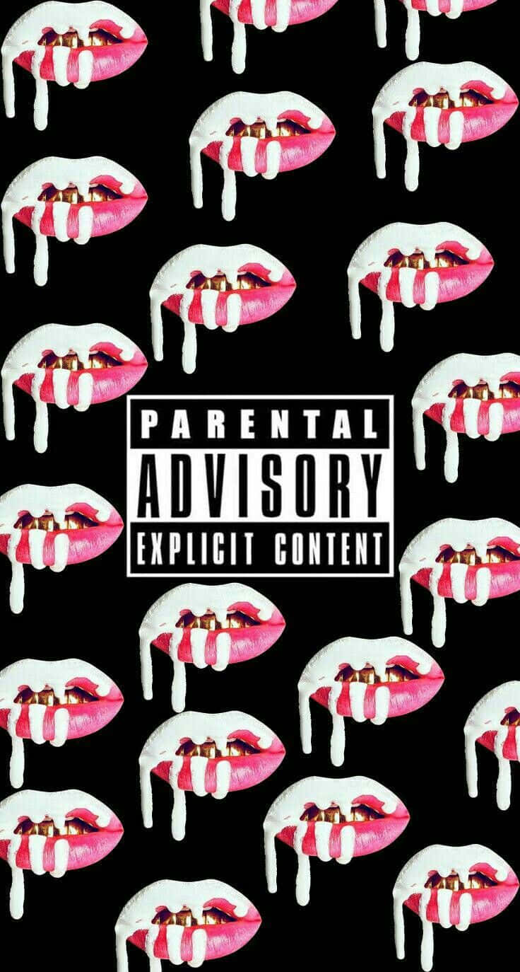 Parental Advisory Lips Pattern Background