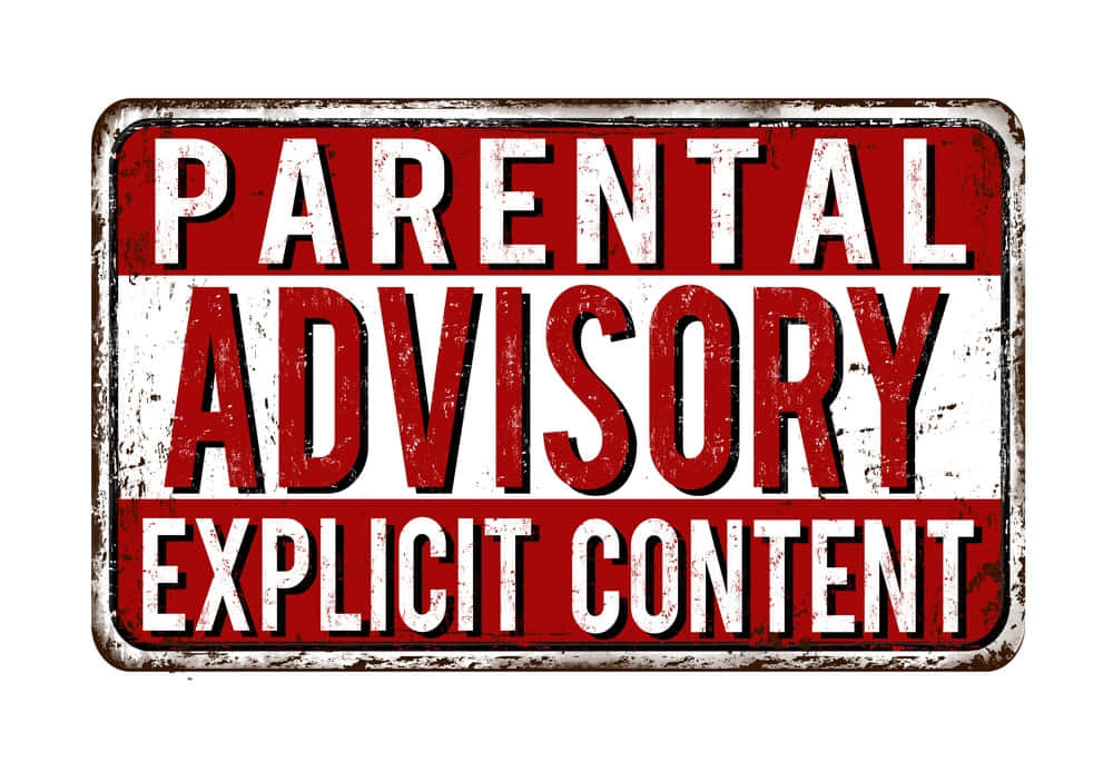 Parental Advisory Red Warning Background