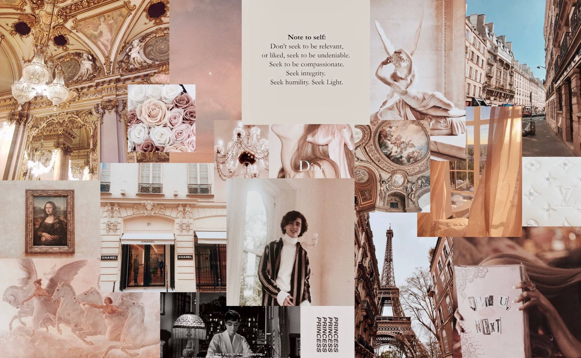 Paris Aesthetic Collage Laptop Background