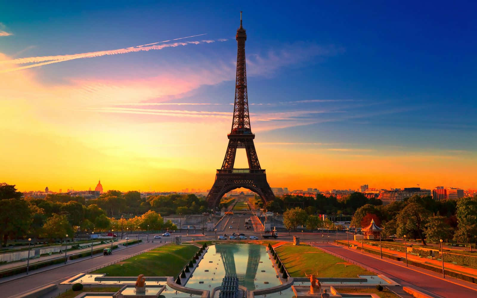 Paris Aesthetic Sunset Background