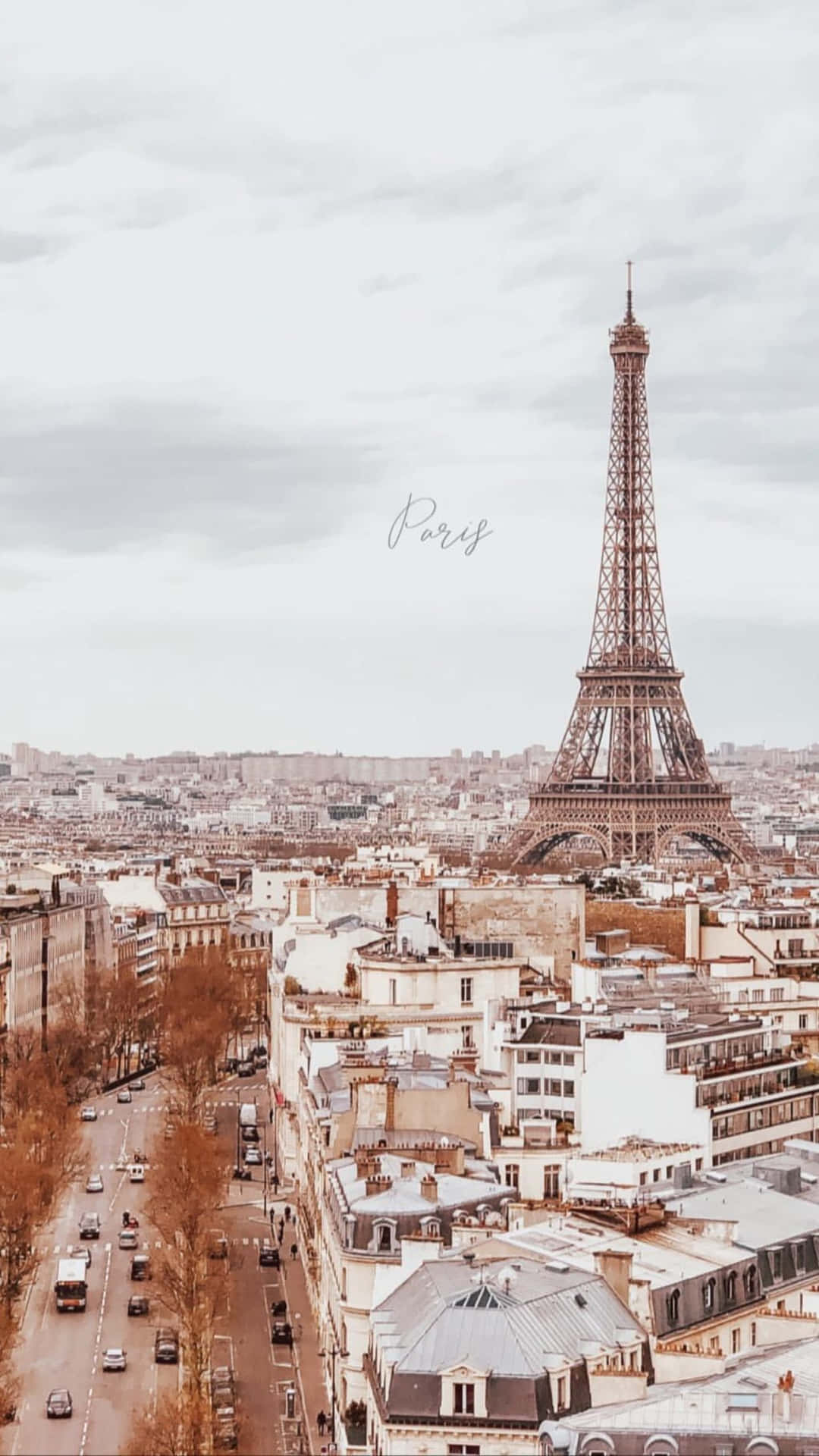 Paris Aesthetic White Brown Background