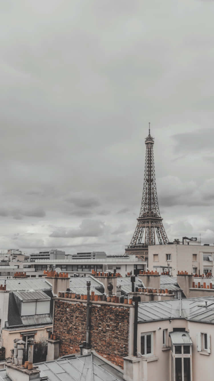 Paris Aesthetic White City Background