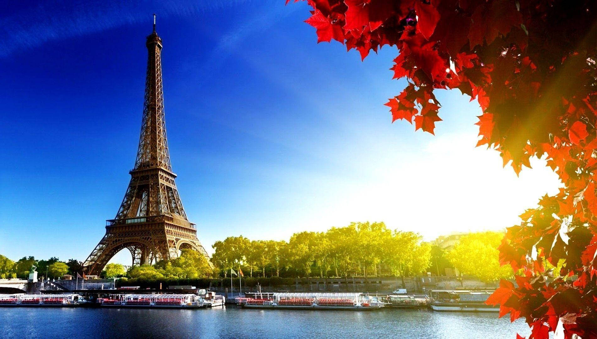 Paris Eiffel Tower At Autumn