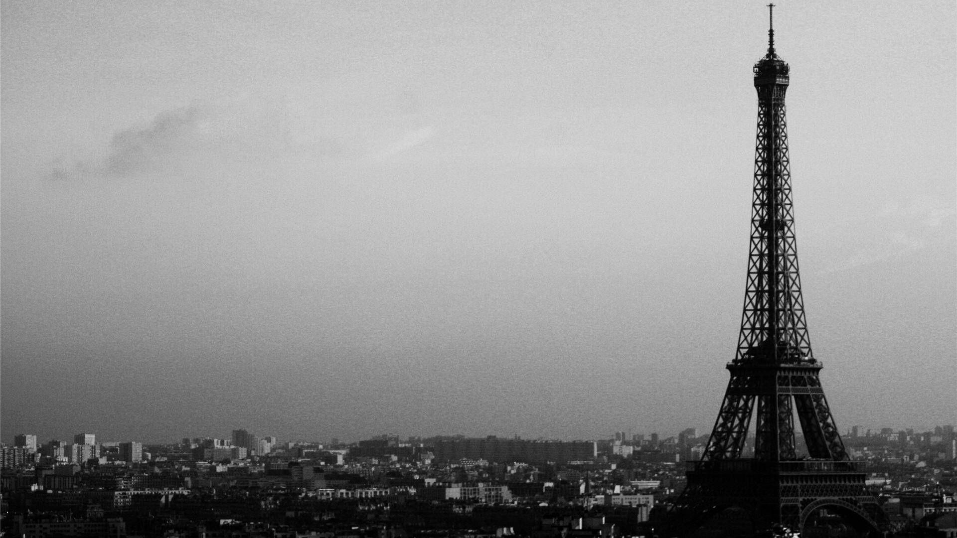 Paris Eiffel Tower Black And White Background