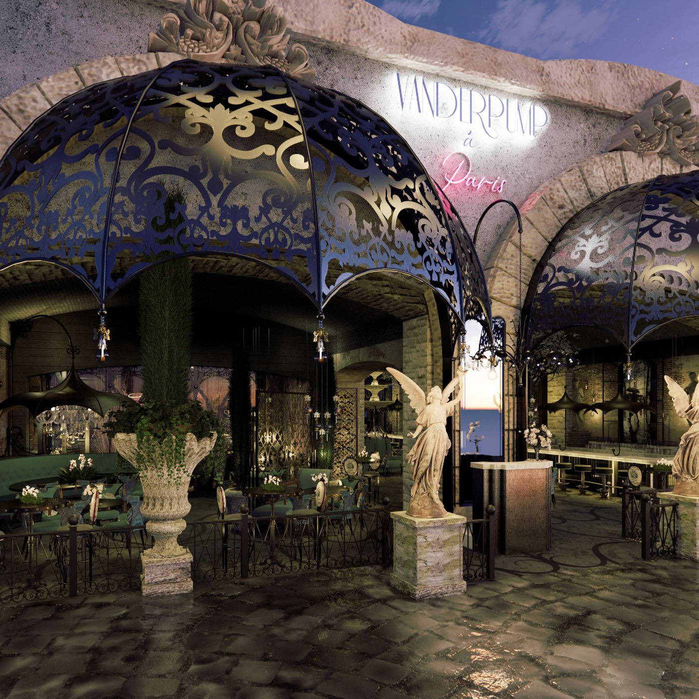 Paris Las Vegas Bar And Restaurant Background