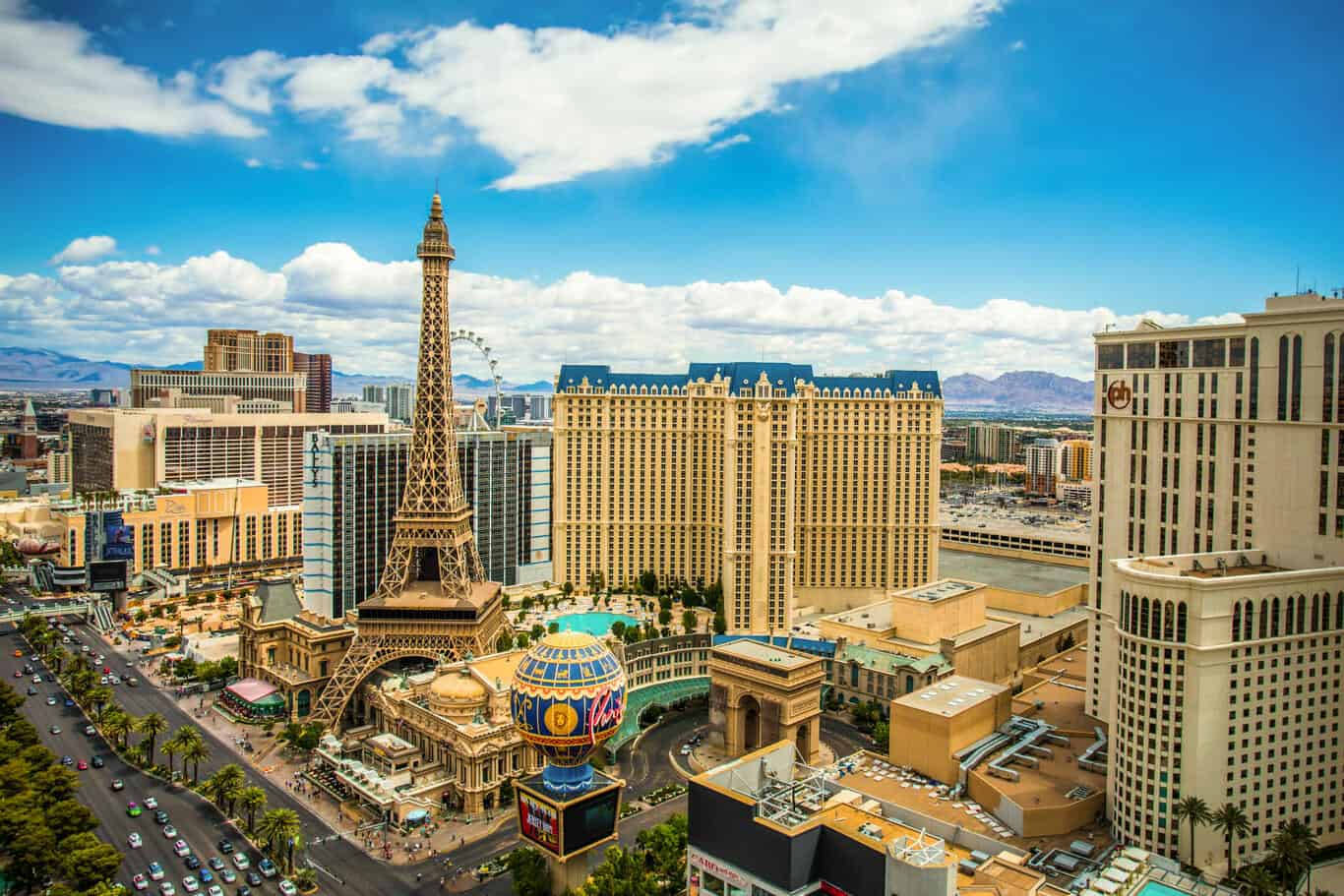 Paris Las Vegas Hotel Buildings And Eiffel Tower