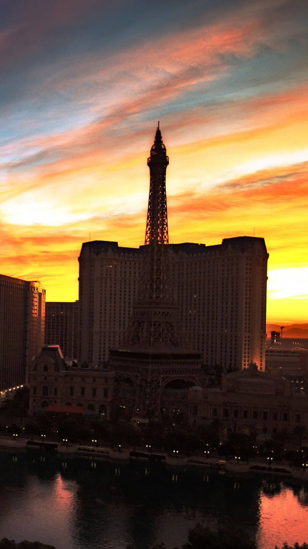 Paris Las Vegas Silhouette Iphone Background