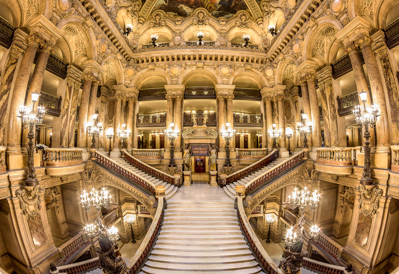 Paris Opera House Fish Eye Photography