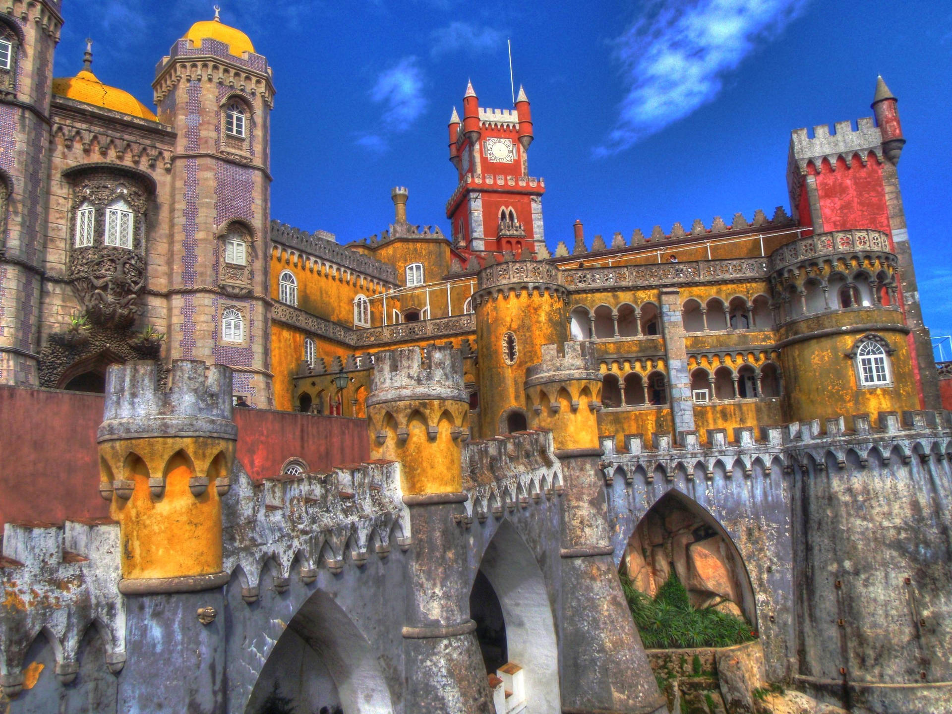 Park And National Palace Pena Sintra Background