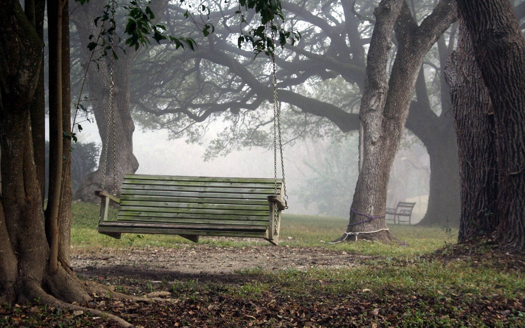 Park Bench Swing Background