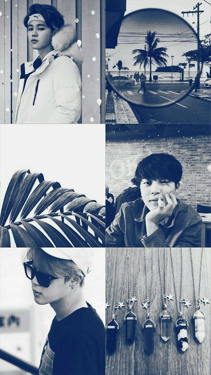 Park Jimin Aesthetic Collage Background