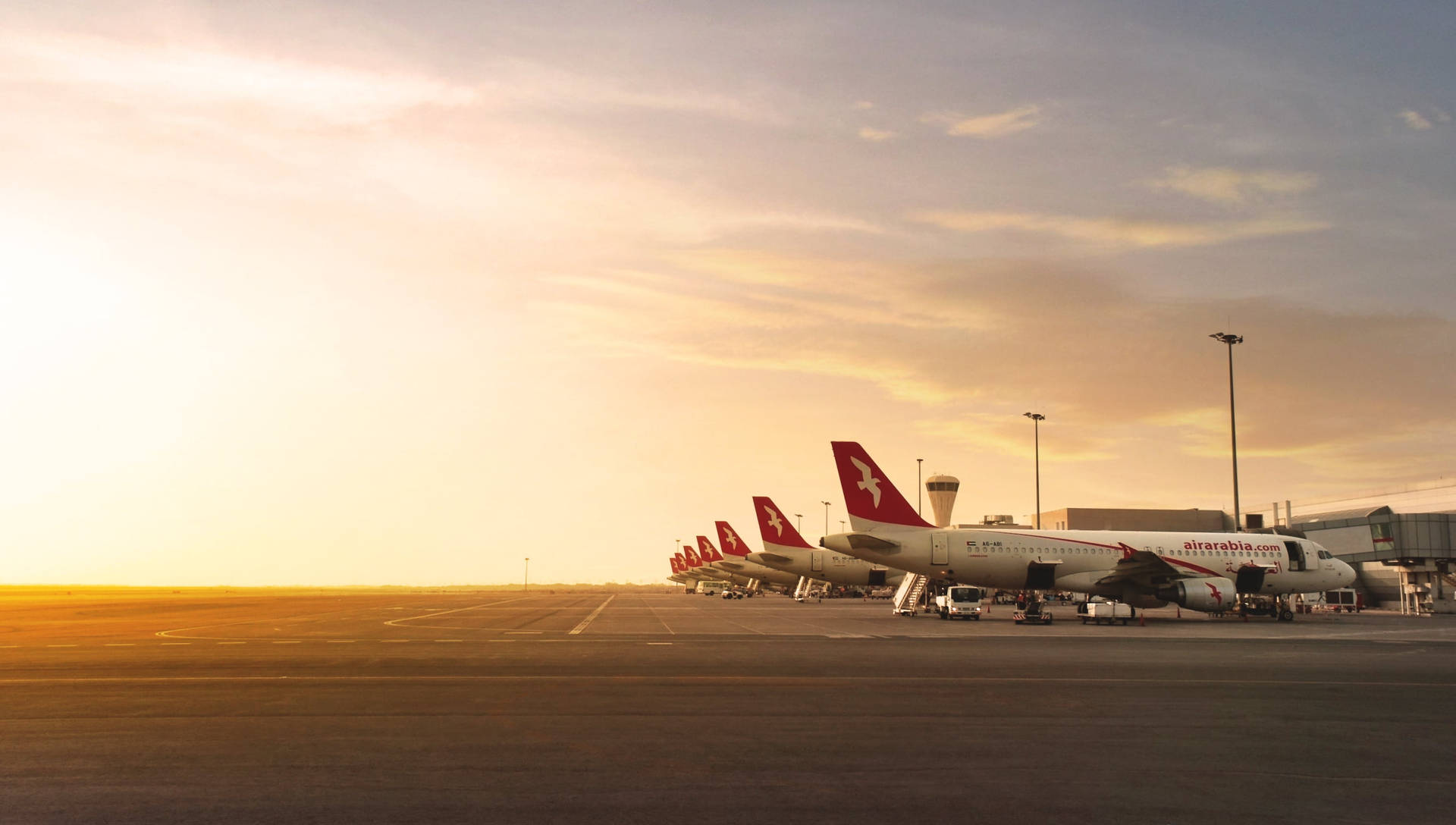 Parked Air Arabia Hd Plane Background