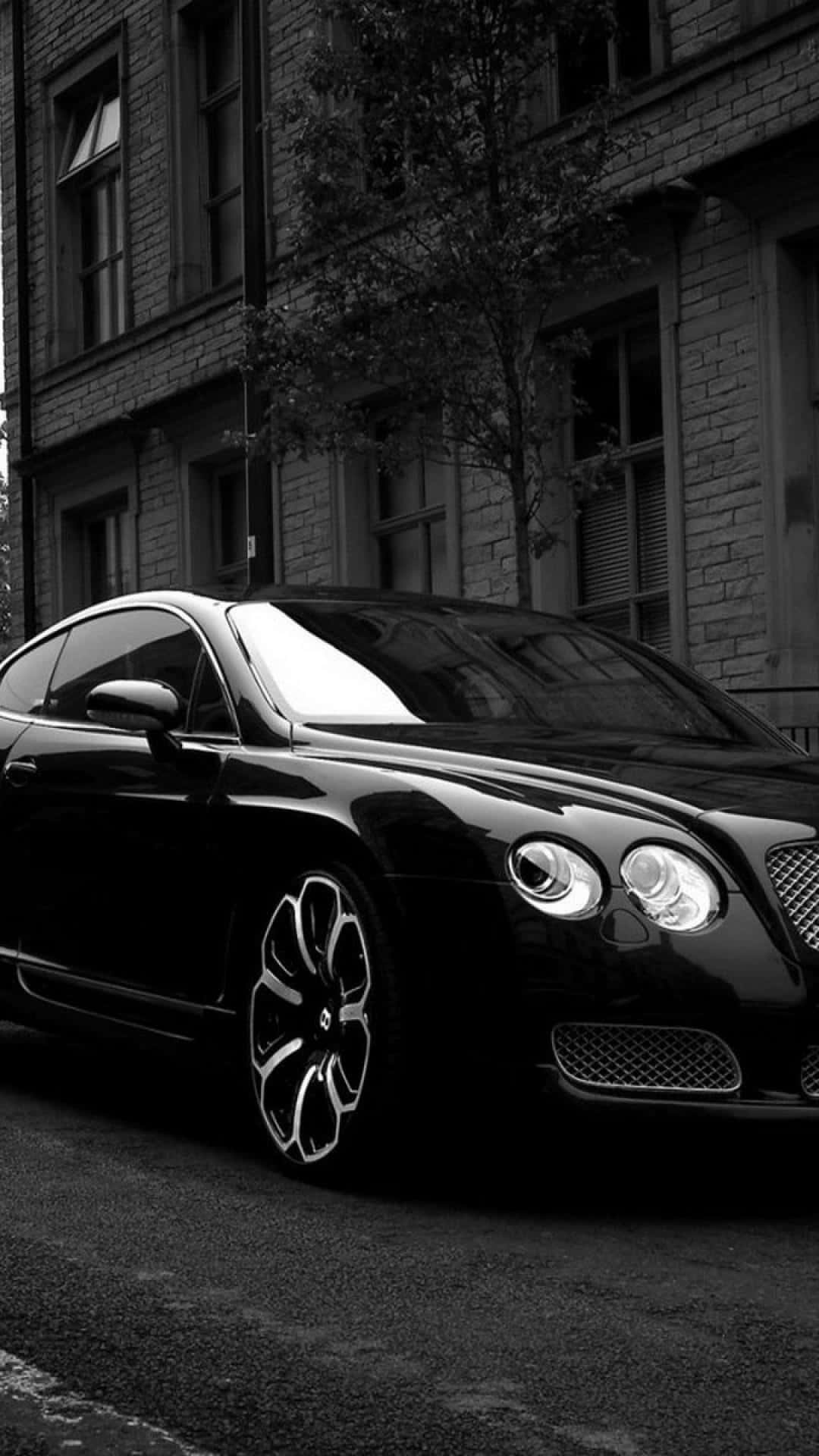 Parked Black Continental Bentley Iphone Background