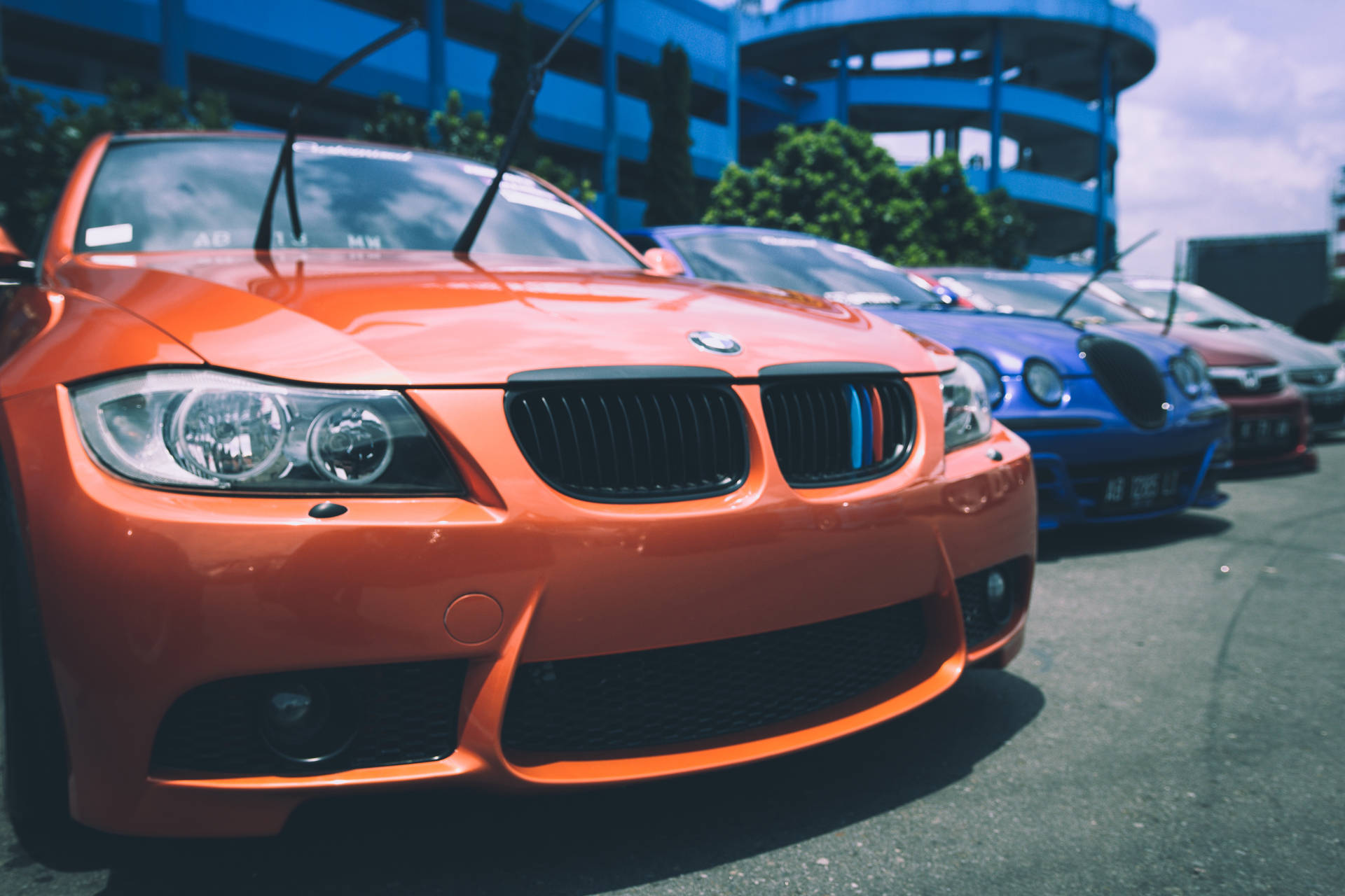 Parked Bmw Cars Front Background