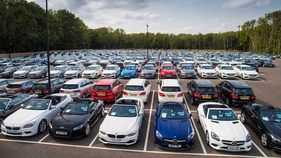 Parked Cars In Parking Lot Background