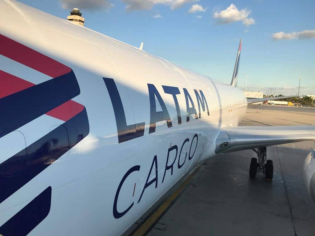 Parked Latam Cargo Plane Background