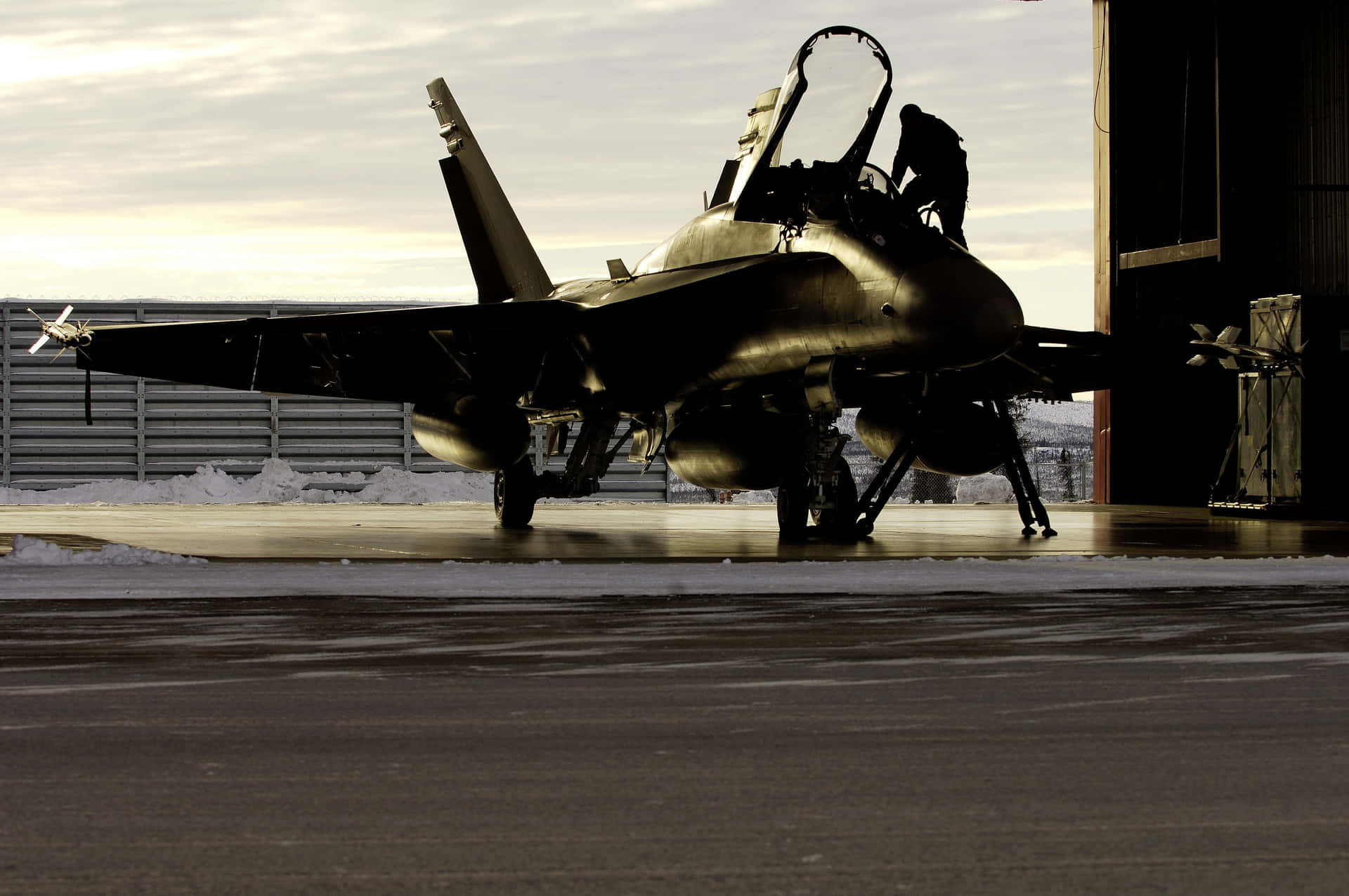 Parked Mcdonnell Douglas Military Plane Background