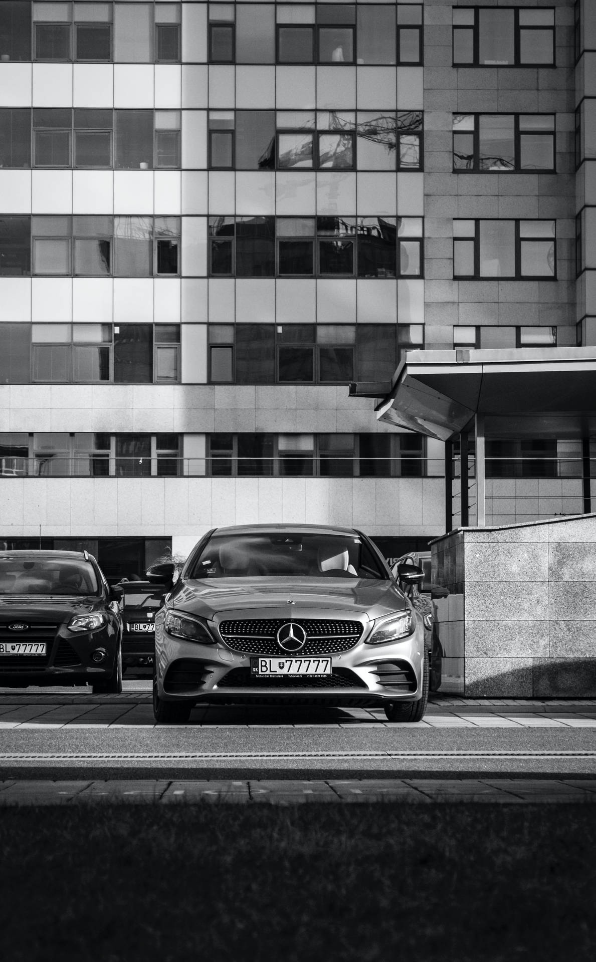 Parked Mercedes Benz E Class Background
