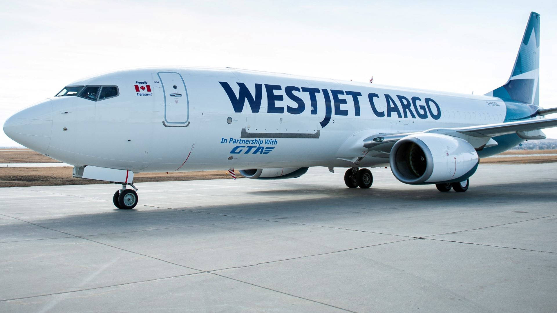 Parked Westjet Airline Plane Background