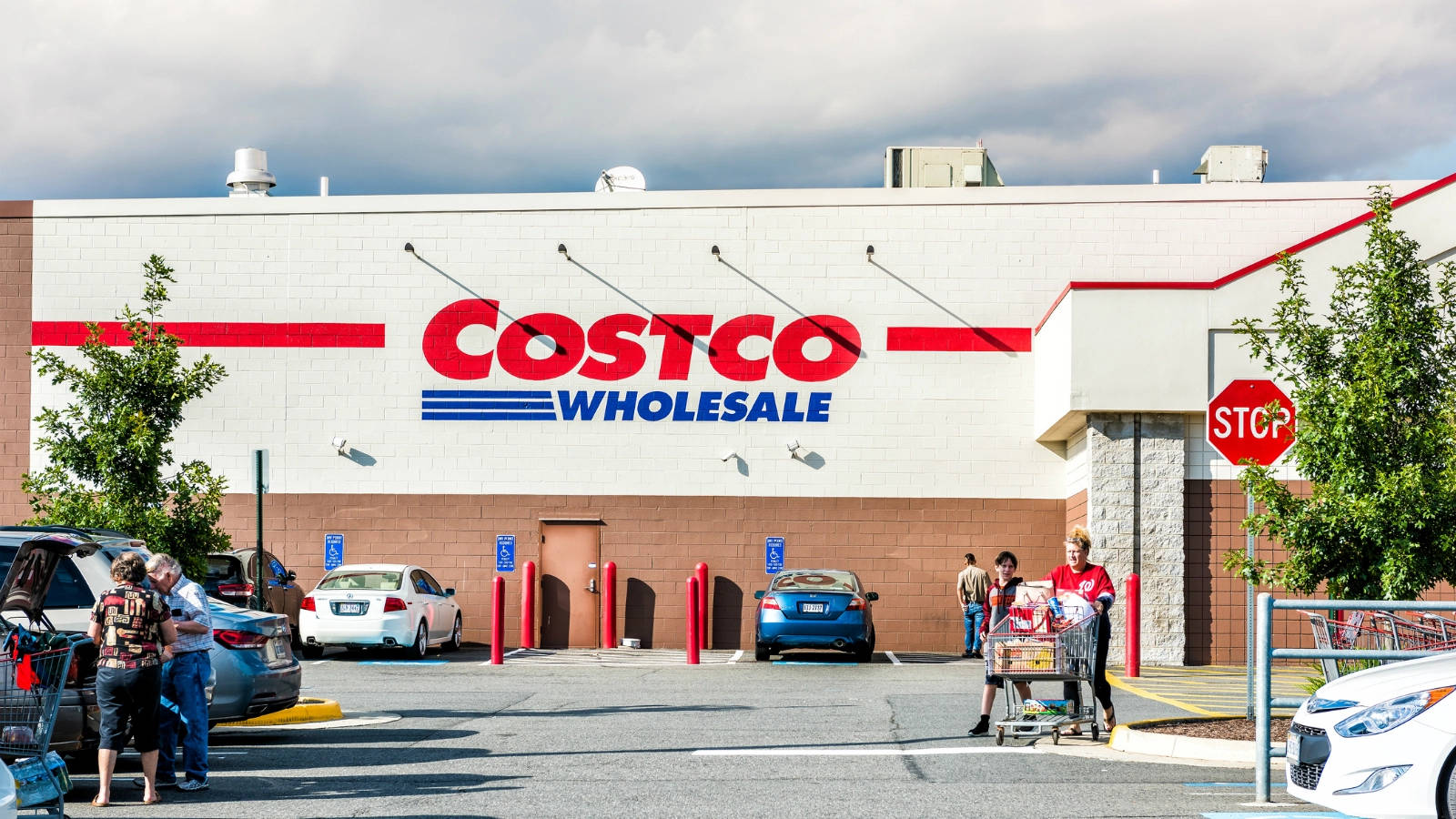 Parking Area Of Costco Store Background