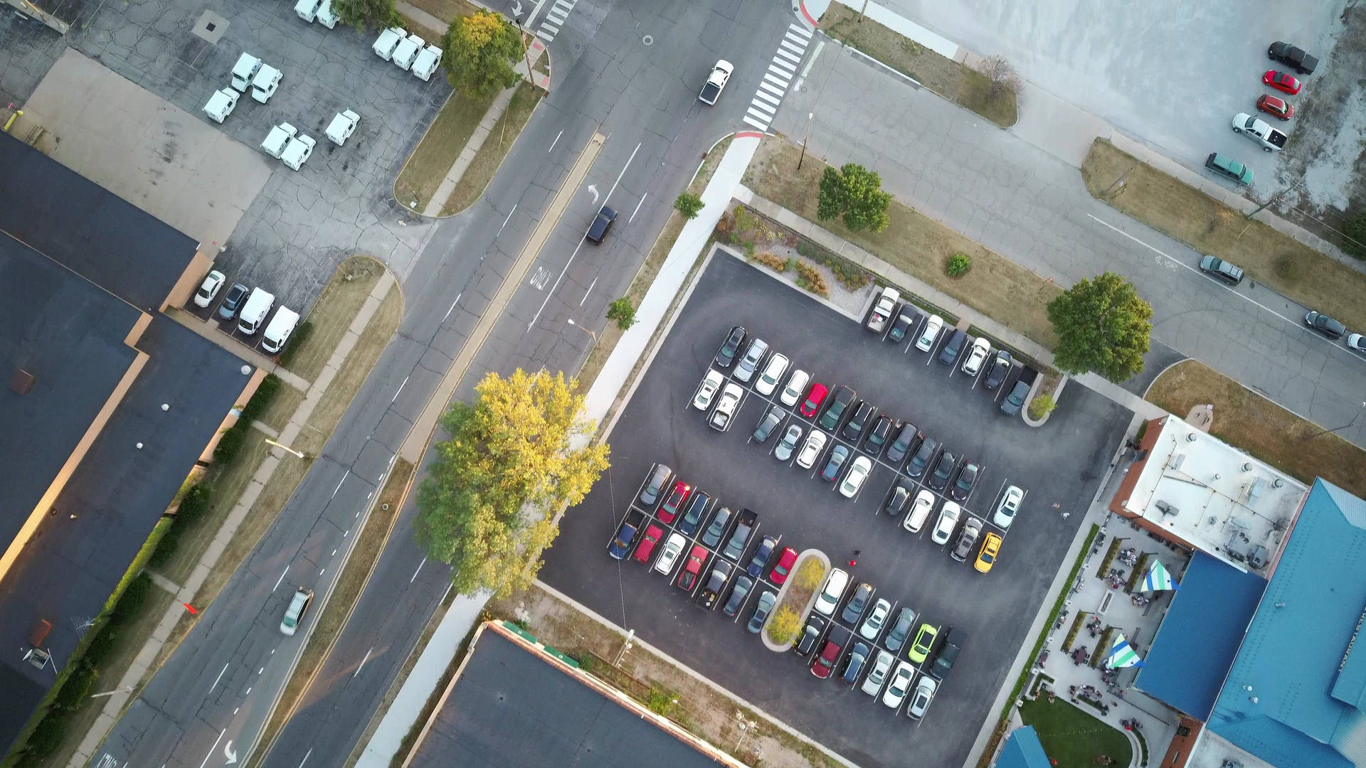 Parking Space Next To Highway Background