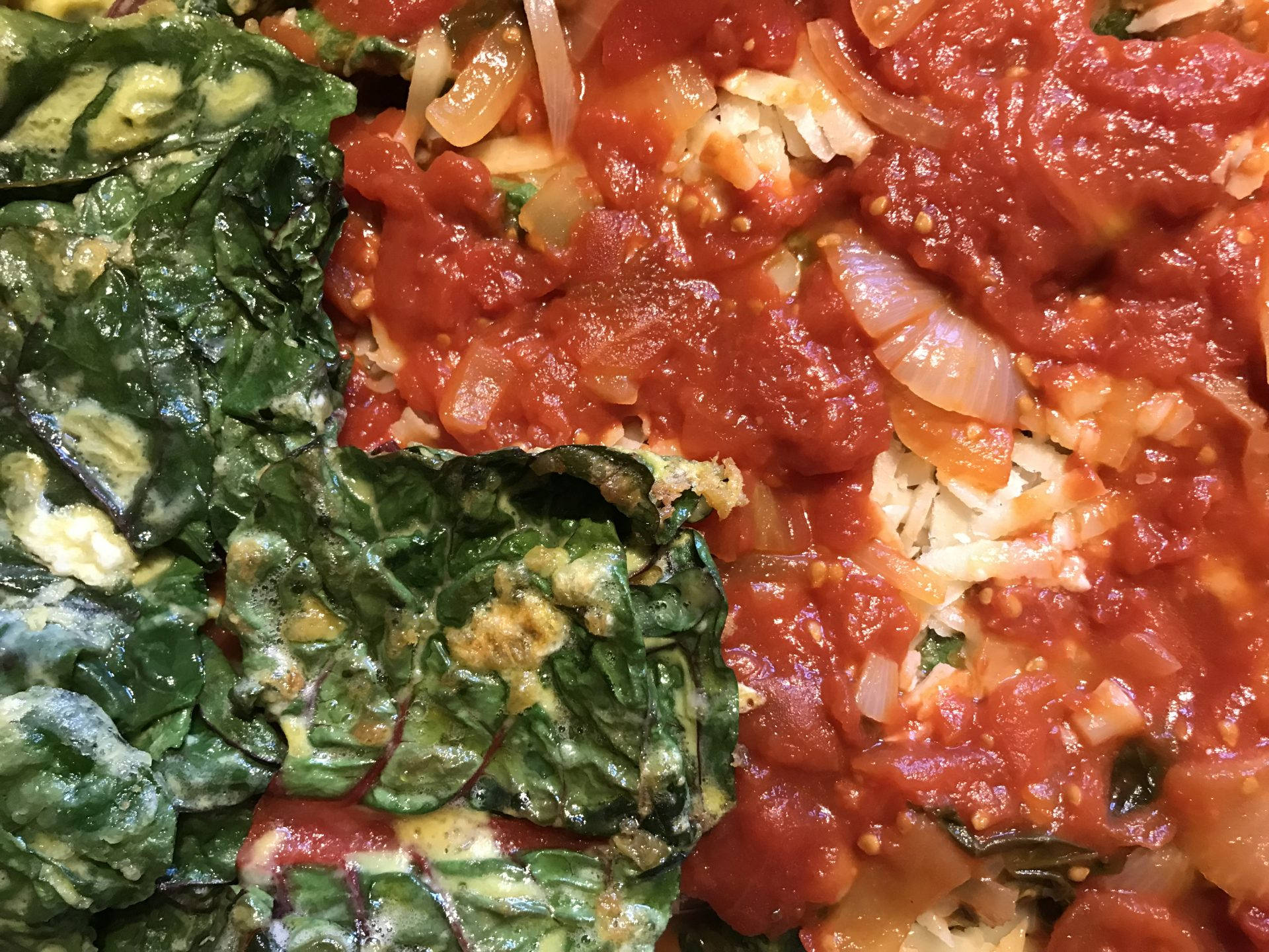 Parmigiana Tomato Sauce Leafy Vegetables