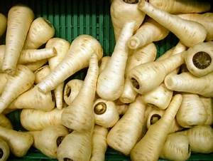 Parsnip Vegetables Pile In Green Basket Background