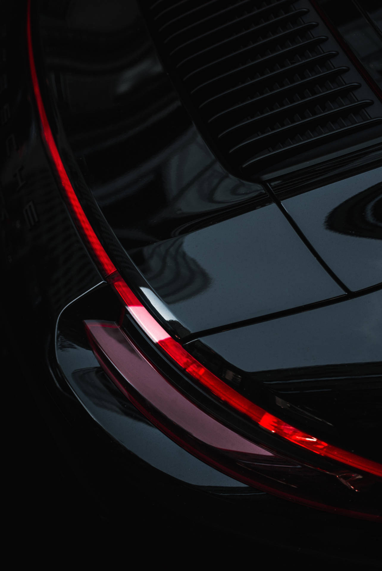 Partial Red And Black Porsche Background