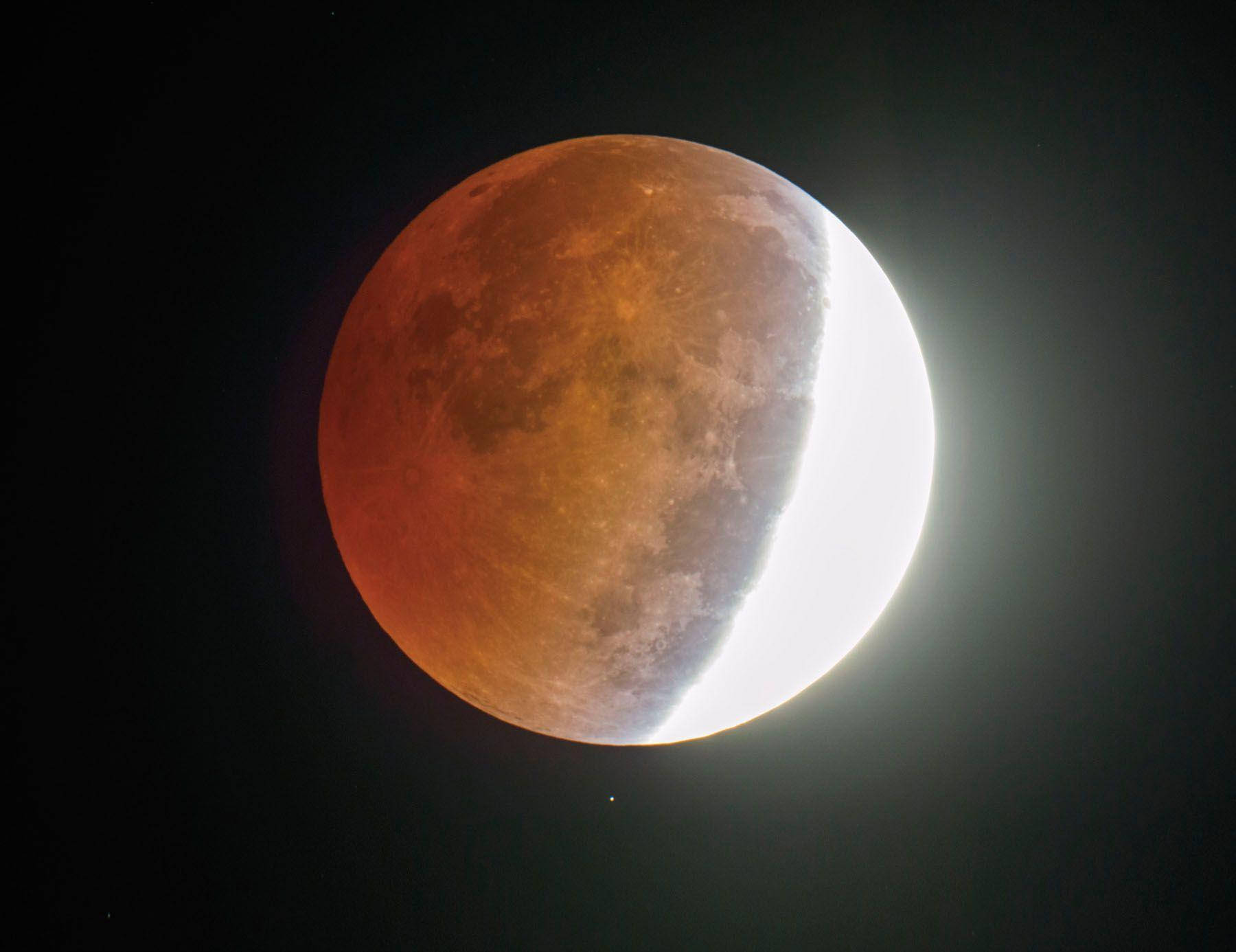 Partial Red Lunar Eclipse Background