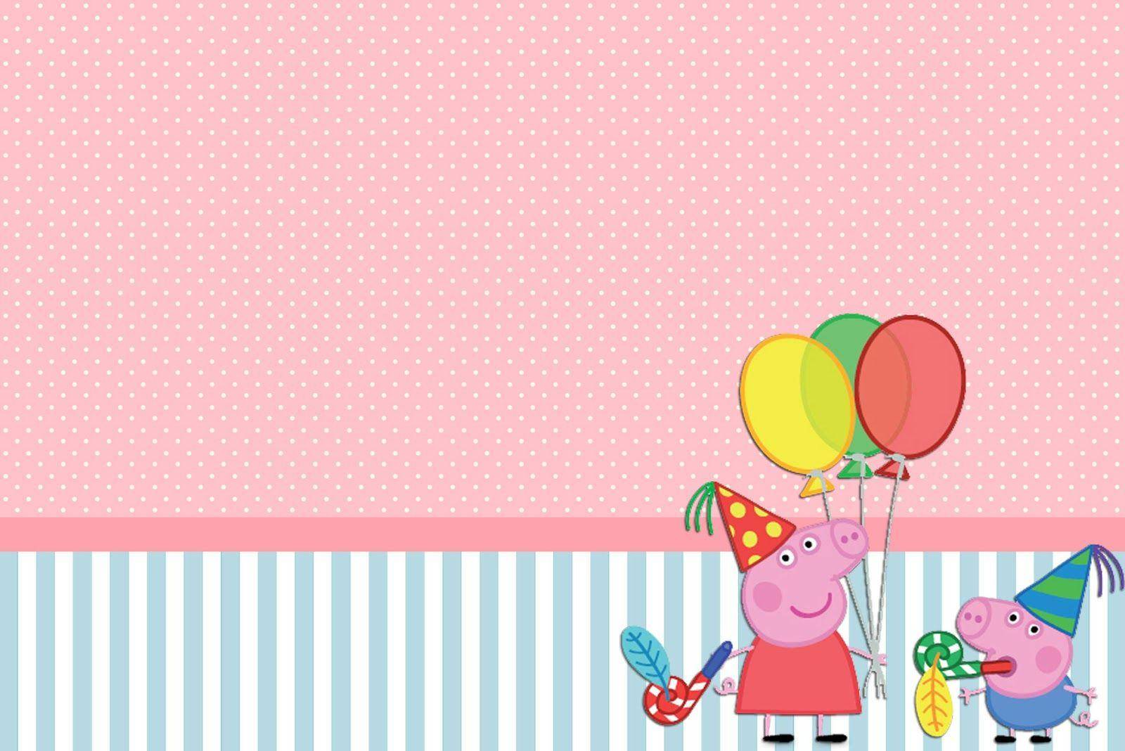Party Balloons Peppa Pig Tablet Background
