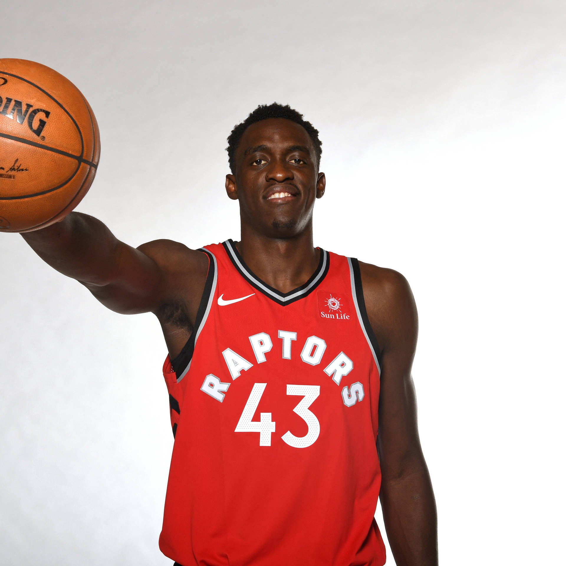 Pascal Siakam Red Nike Jersey Background