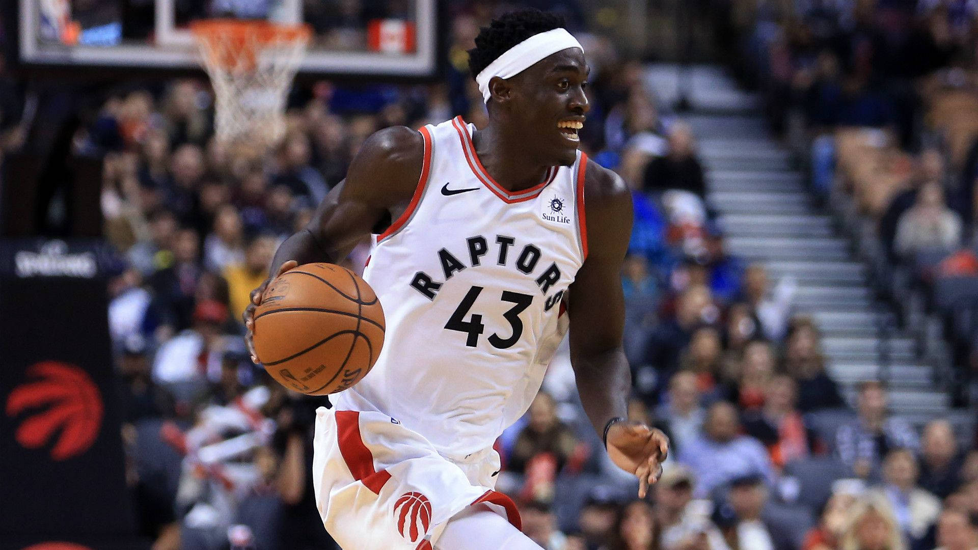 Pascal Siakam Running In Court Background