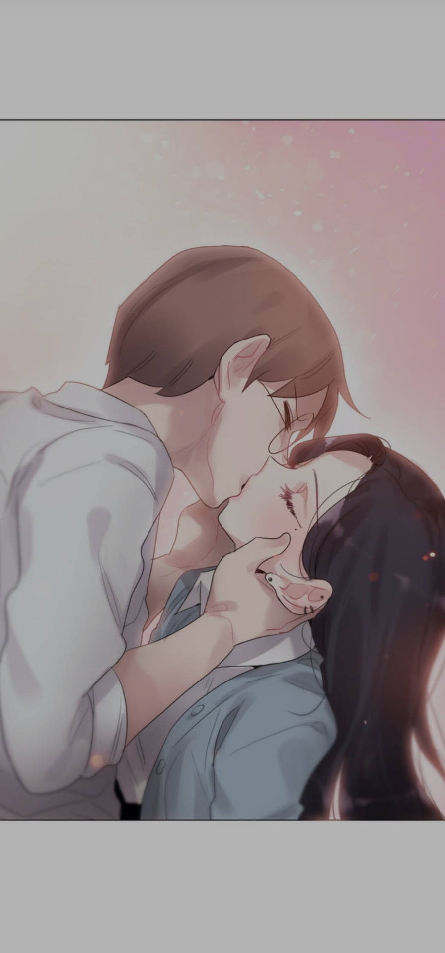 Passionate Anime Couple Kiss Phone