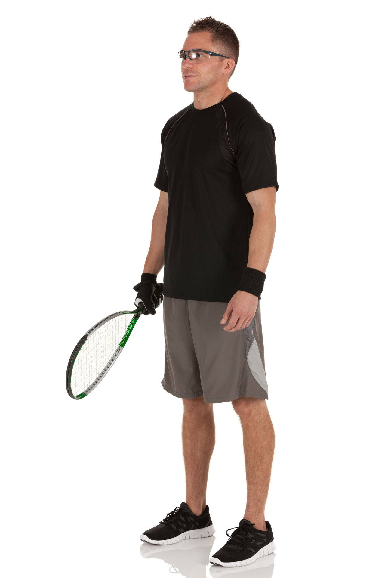 Passionate Racquetball Player Ready For Action Background