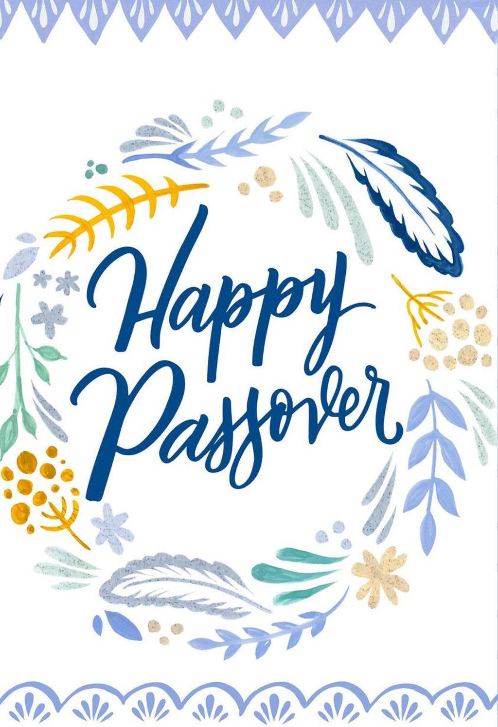 Passover Leaf Wreath Art Background