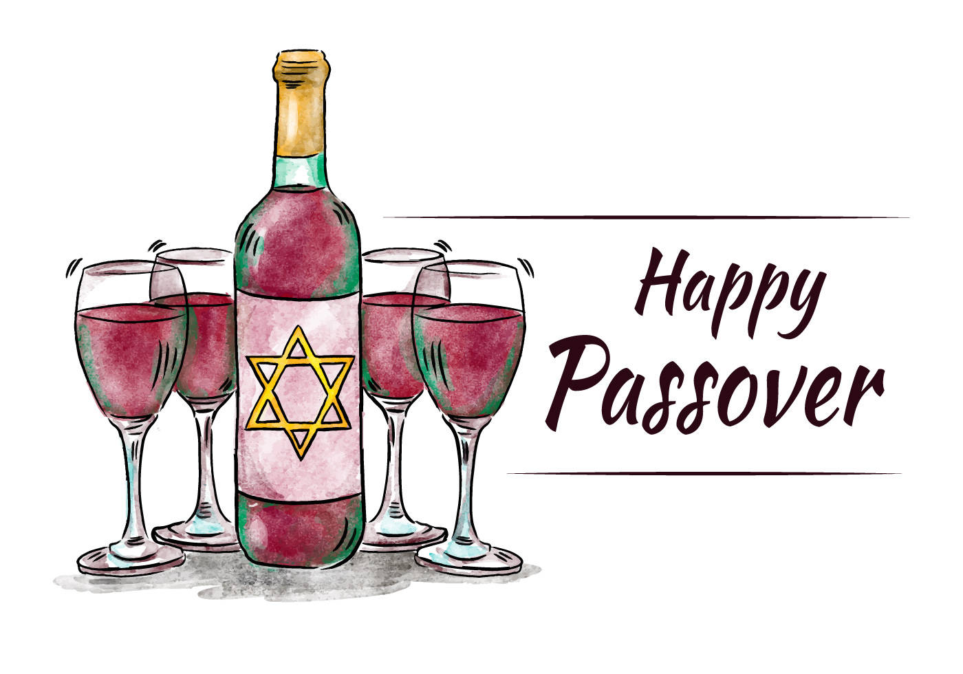 Passover Wine Art Background