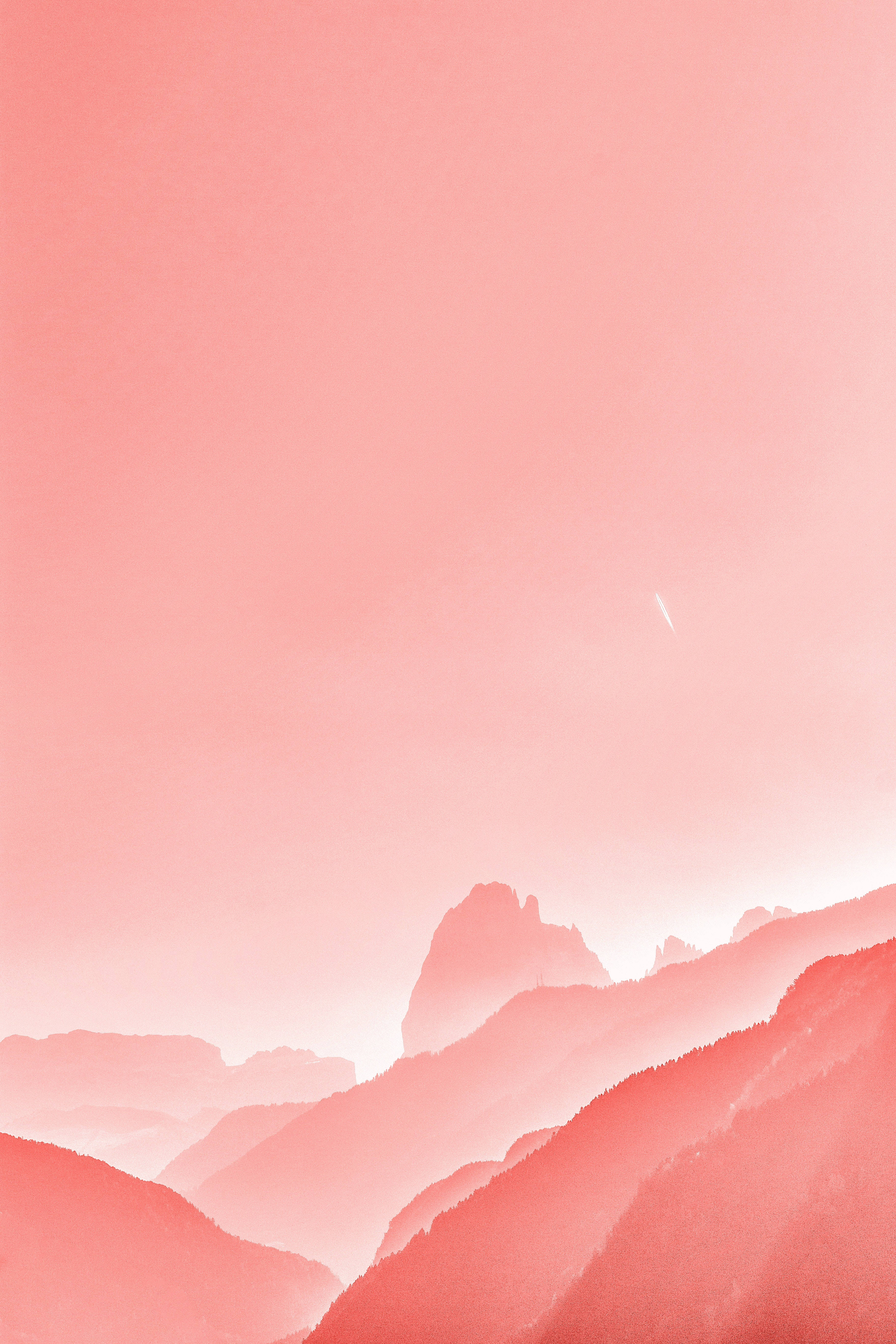 Pastel 4k Pink Mountain Background