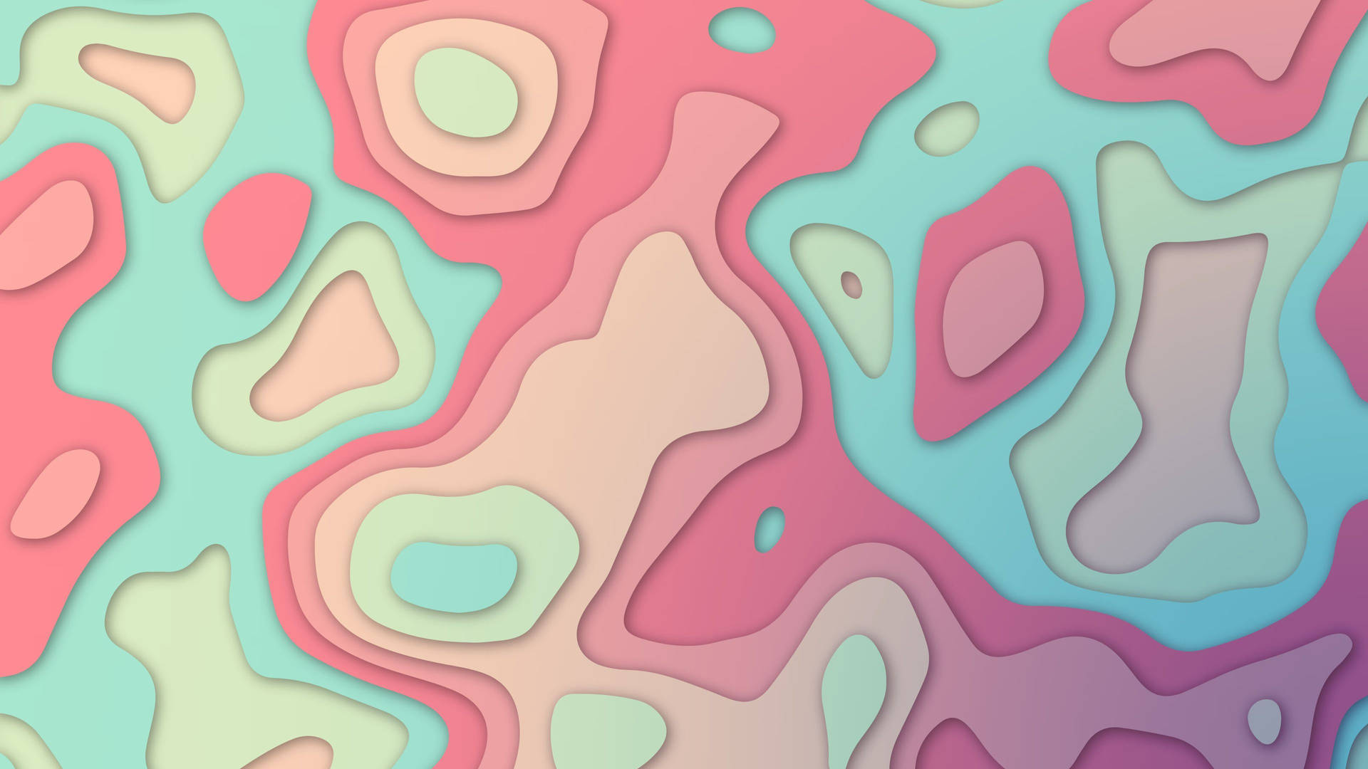 Pastel Abstract Paper Cutout Desktop Background