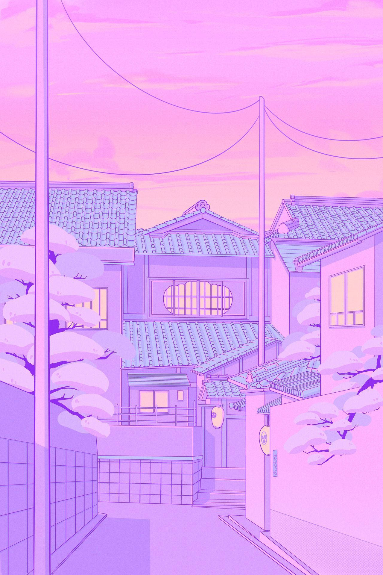 Pastel Aesthetic Anime Scenery Background