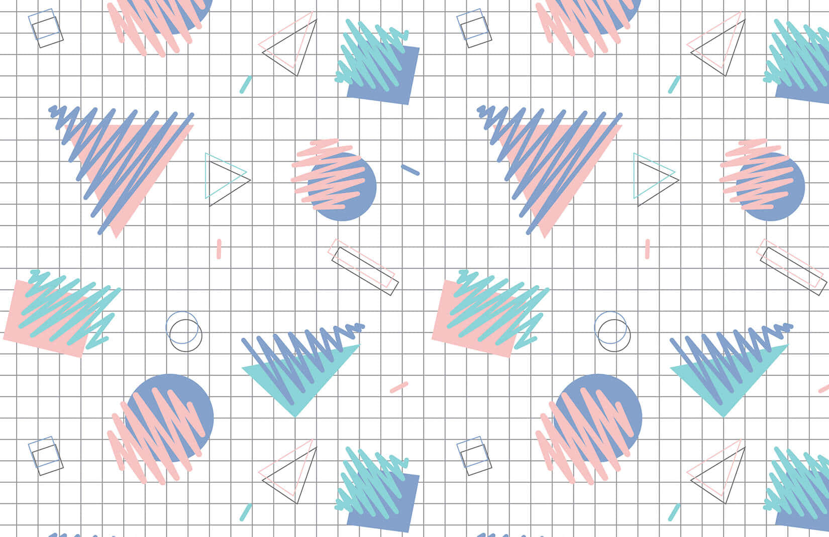 Pastel Aesthetic Grid Geometric Shapes